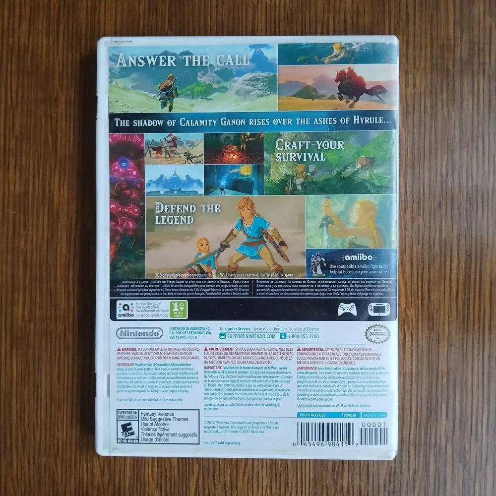 The Legend of Zelda Breath of the Wild Wii U Game Rare First Print Variant 2017